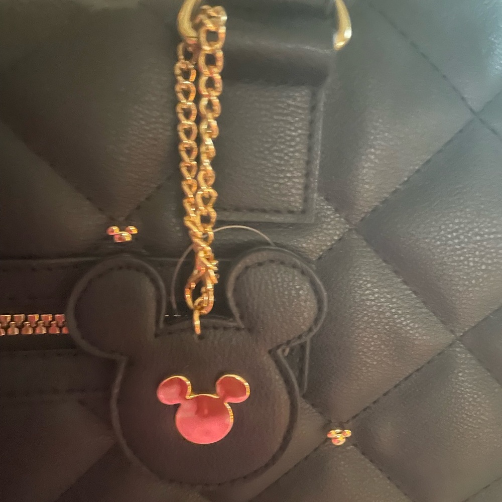 - Primark Disney Black and Gold Studded Mickey Mouse Weekender Travel Bag - Picture 6 of 7